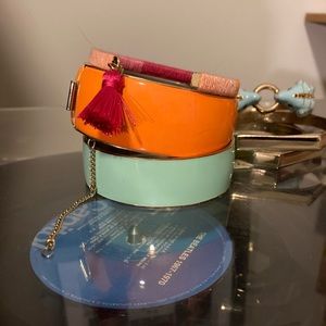 J. Crew mint and gold bracelet — 24k gold plated